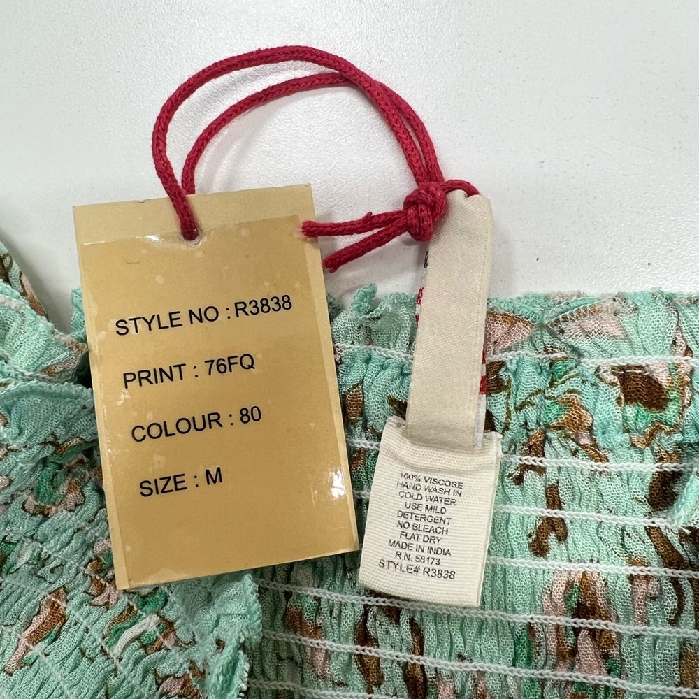 Anthropologie RAGA Shirred Bell Sleeve Crop Top New With Tags Size Small - Picture 10 of 13